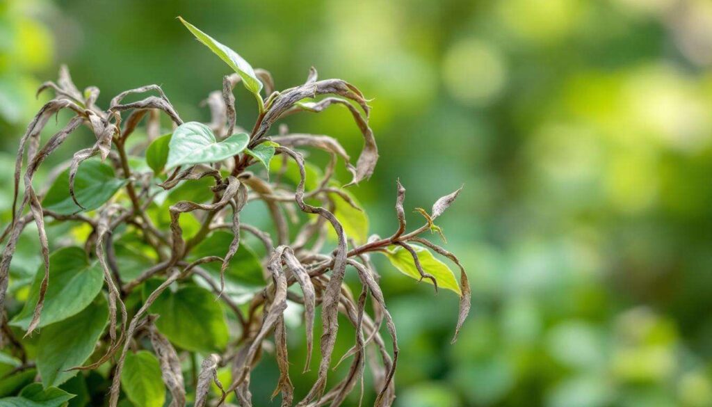 Rami lunghi e secchi della tradescantia dicono che hai dimenticato un intervento cruciale