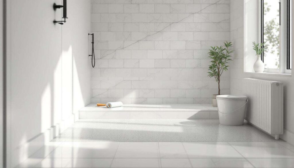 Rivestire le piastrelle del bagno senza demolire: la resina epossidica che si applica sopra il vecchio pavimento